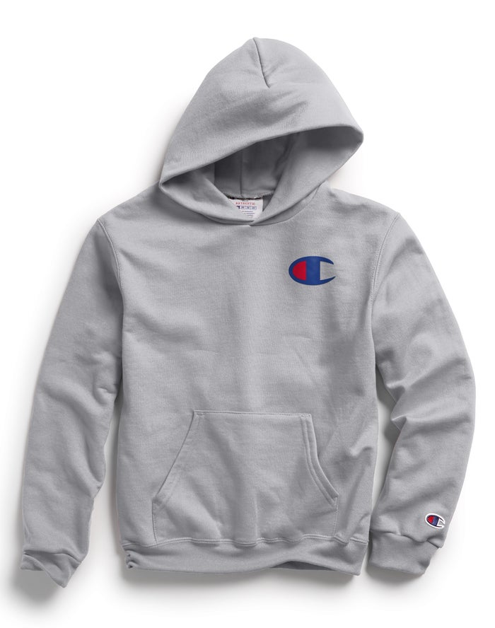 Champion Hoodie Jongens - Grijs - Double Dry Giant C Logo ( 275468-RTW )